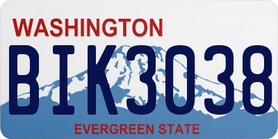 WA license plate BIK3038