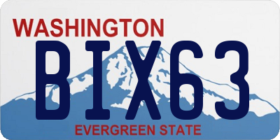 WA license plate BIX63