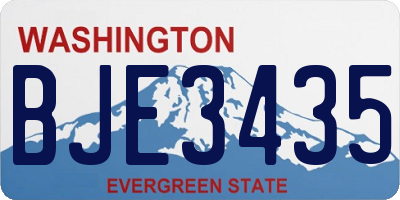 WA license plate BJE3435