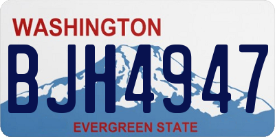 WA license plate BJH4947