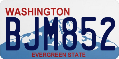 WA license plate BJM852