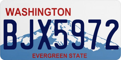 WA license plate BJX5972