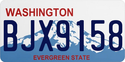 WA license plate BJX9158