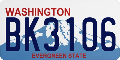 WA license plate BK3106