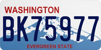 WA license plate BK75977