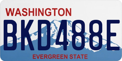 WA license plate BKD488E