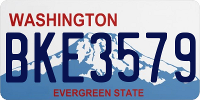 WA license plate BKE3579