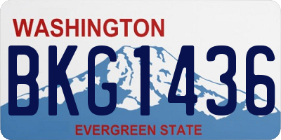 WA license plate BKG1436