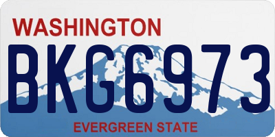 WA license plate BKG6973