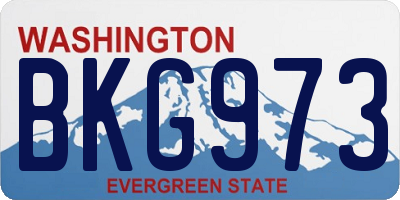 WA license plate BKG973