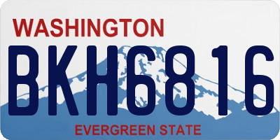 WA license plate BKH6816