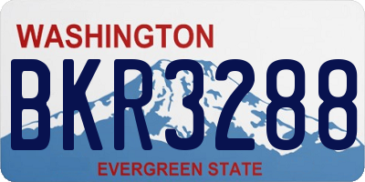 WA license plate BKR3288