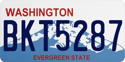 WA license plate BKT5287