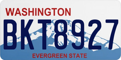 WA license plate BKT8927