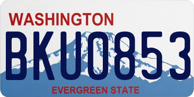 WA license plate BKU0853