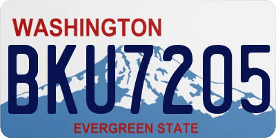 WA license plate BKU7205