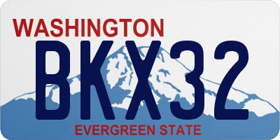 WA license plate BKX32