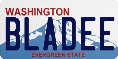 WA license plate BLADEE