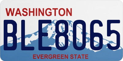 WA license plate BLE8065