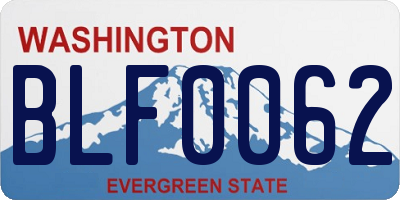 WA license plate BLF0062