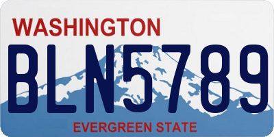 WA license plate BLN5789