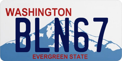 WA license plate BLN67