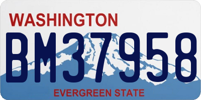 WA license plate BM37958