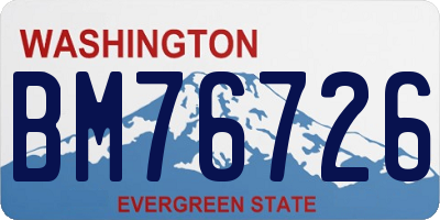 WA license plate BM76726