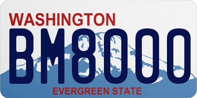 WA license plate BM8000