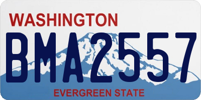 WA license plate BMA2557