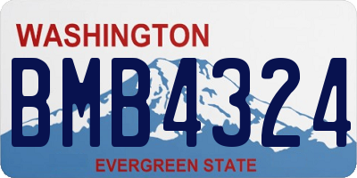 WA license plate BMB4324