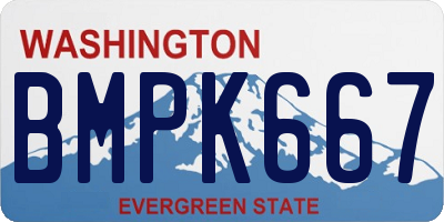 WA license plate BMPK667