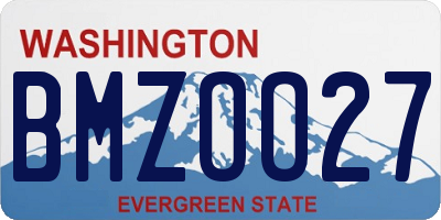 WA license plate BMZOO27