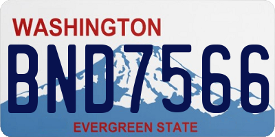 WA license plate BND7566