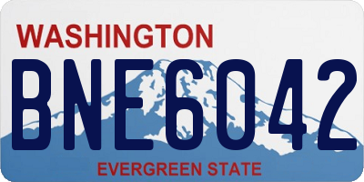 WA license plate BNE6042