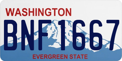 WA license plate BNF1667