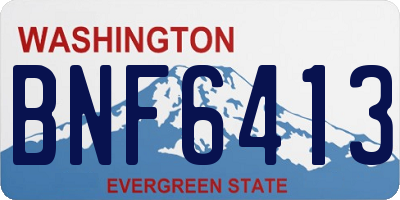 WA license plate BNF6413