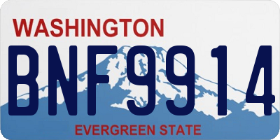 WA license plate BNF9914