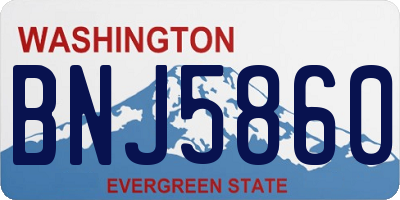 WA license plate BNJ5860