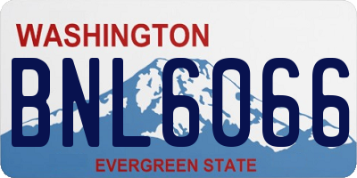 WA license plate BNL6066