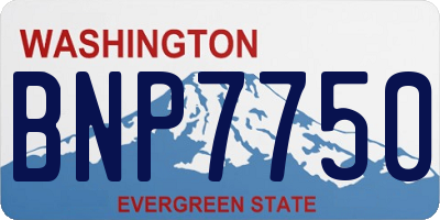 WA license plate BNP7750