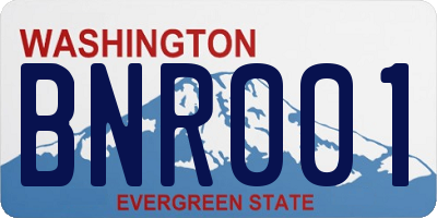 WA license plate BNR001