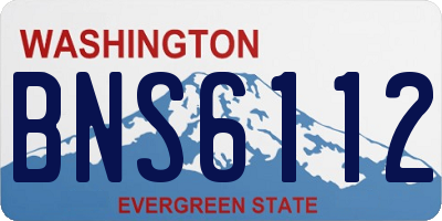 WA license plate BNS6112