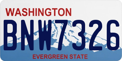 WA license plate BNW7326