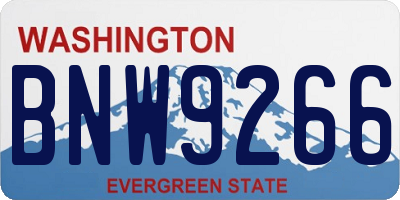 WA license plate BNW9266