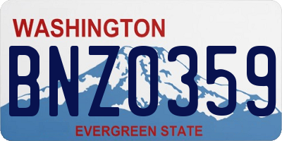 WA license plate BNZ0359