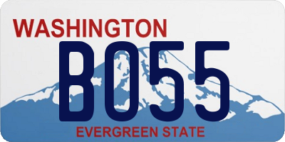 WA license plate BO55