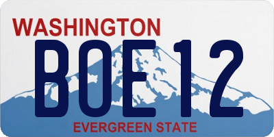 WA license plate BOE12