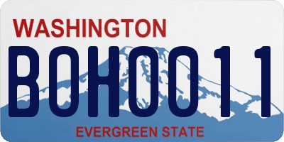 WA license plate BOH0011