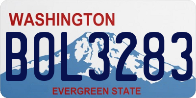 WA license plate BOL3283